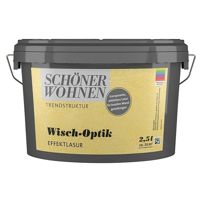 SCHÖNER WOHNEN-Farbe Trendstruktur Effektlasur Wisch-Optik - 2,5 l, Transparent, Matt - Vorderansicht