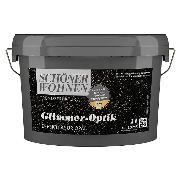 SCHÖNER WOHNEN-Farbe Trendstruktur Effektlasur Trendstruktur - Glimmer-Optik, Opal, Transparent, 1 l, Transparent - Vorderansicht