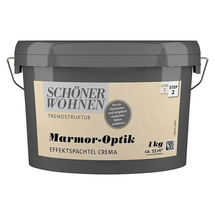 SCHÖNER WOHNEN-Farbe Trendstruktur Effektspachtel Trendstruktur - Marmoroptik, 1 kg, Creme - Vorderansicht