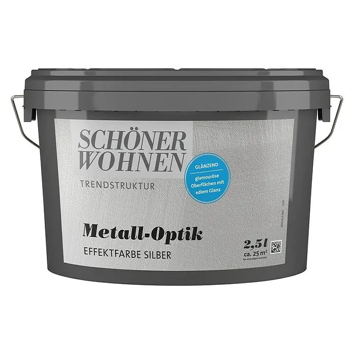 SCHÖNER WOHNEN-Farbe Trendstruktur Effektfarbe Trendstruktur - Metalloptik, Silber, 2,5 l, Glänzend - Vorderansicht