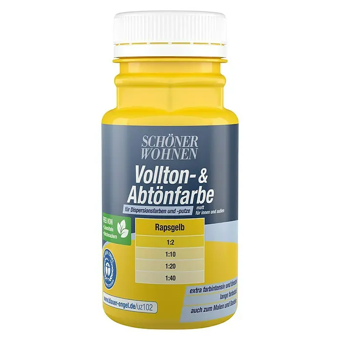 SCHÖNER WOHNEN-Farbe Vollton- & Abtönfarbe - Rapsgelb, 125 ml, Matt - Vorderansicht