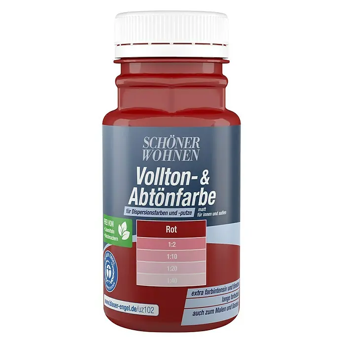 SCHÖNER WOHNEN-Farbe Vollton- & Abtönfarbe - Rot, 125 ml, Matt - Vorderansicht