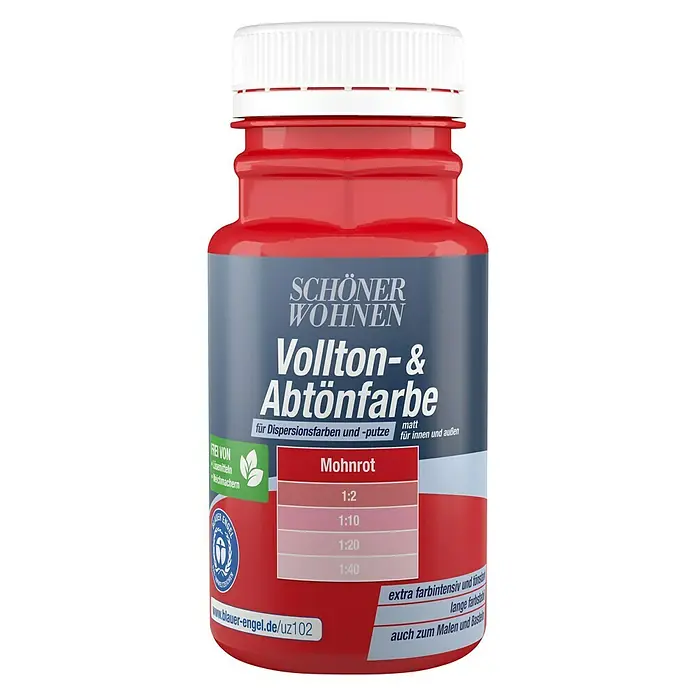 SCHÖNER WOHNEN-Farbe Vollton- & Abtönfarbe - Mohnrot, 125 ml, Matt - Vorderansicht