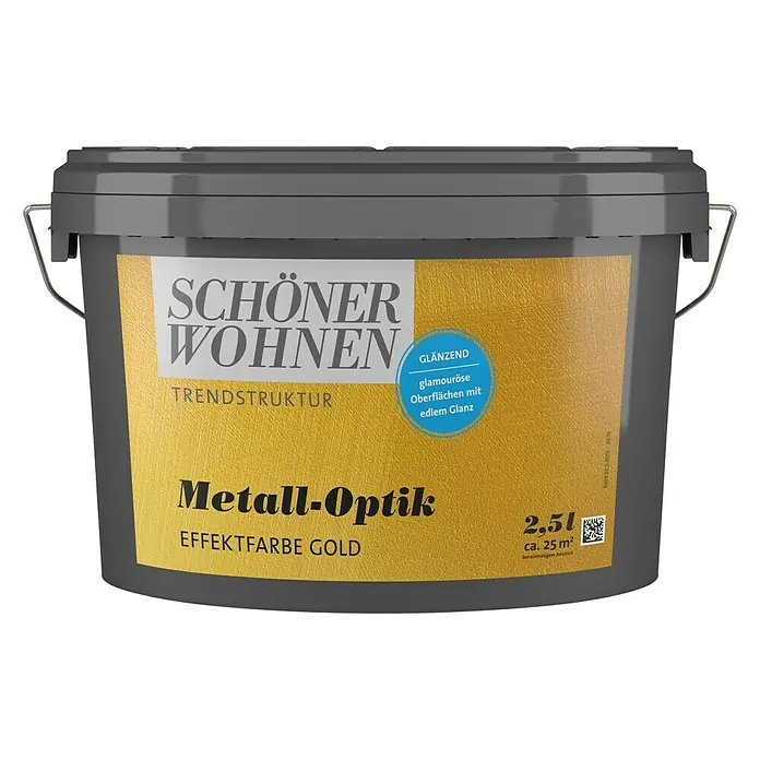 SCHÖNER WOHNEN-Farbe Trendstruktur Effektfarbe Trendstruktur - Metalloptik, Gold, 2,5 l, Glänzend - Vorderansicht