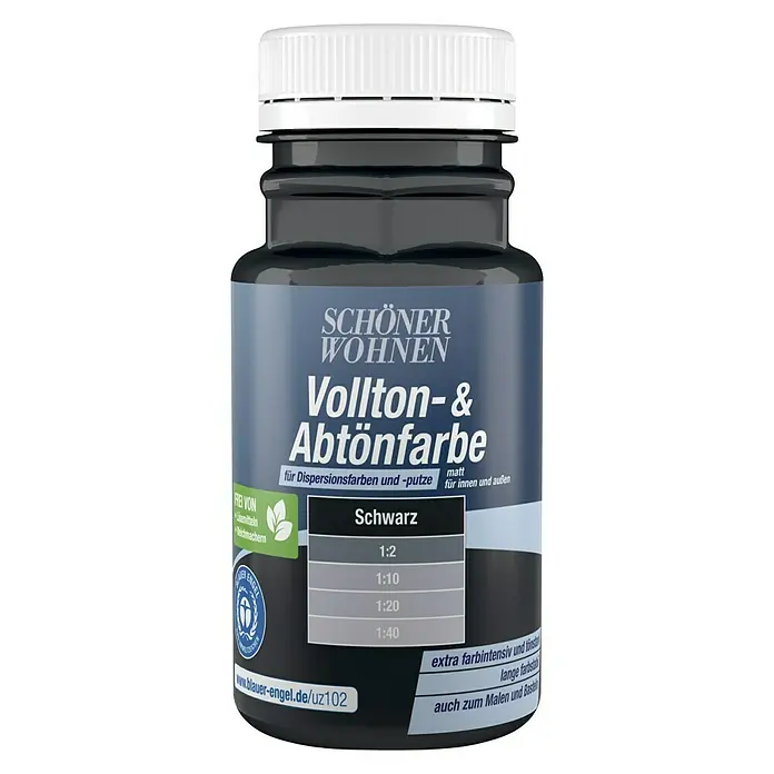 SCHÖNER WOHNEN-Farbe Vollton- & Abtönfarbe - Schwarz, 125 ml, Matt - Vorderansicht