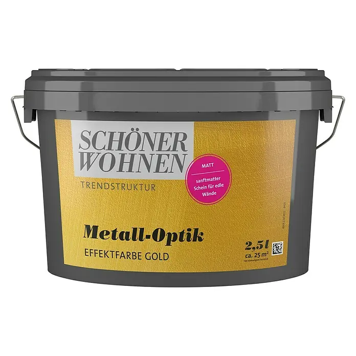 SCHÖNER WOHNEN-Farbe Trendstruktur Effektfarbe - Metalloptik, Gold, 2,5 l, Matt - Vorderansicht