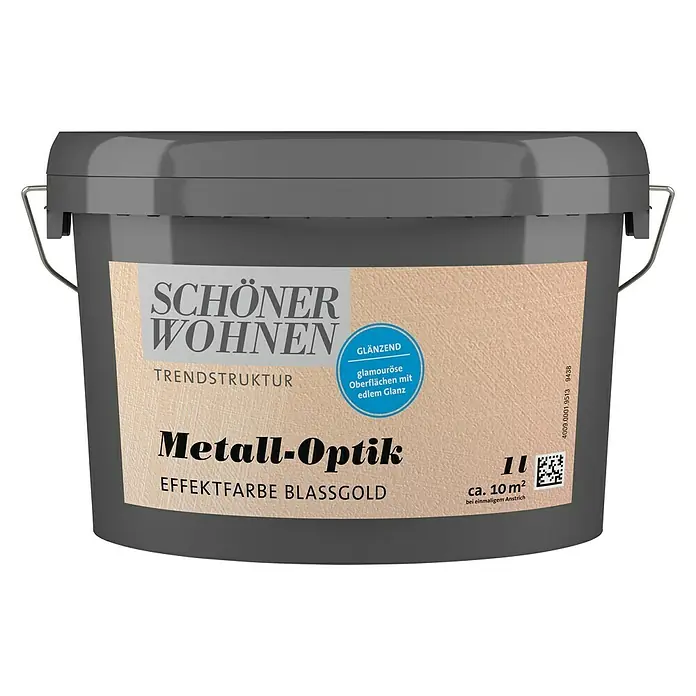 SCHÖNER WOHNEN-Farbe Trendstruktur Effektfarbe Trendstruktur - Metalloptik, Blassgold, 1 l, Glänzend - Vorderansicht