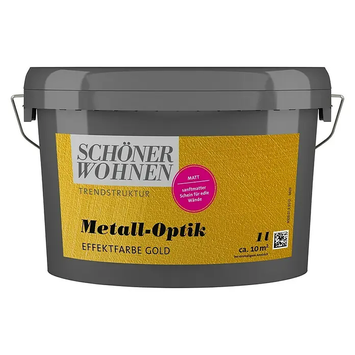 SCHÖNER WOHNEN-Farbe Trendstruktur Effektfarbe - Metalloptik, Gold, 1 l, Matt - Vorderansicht