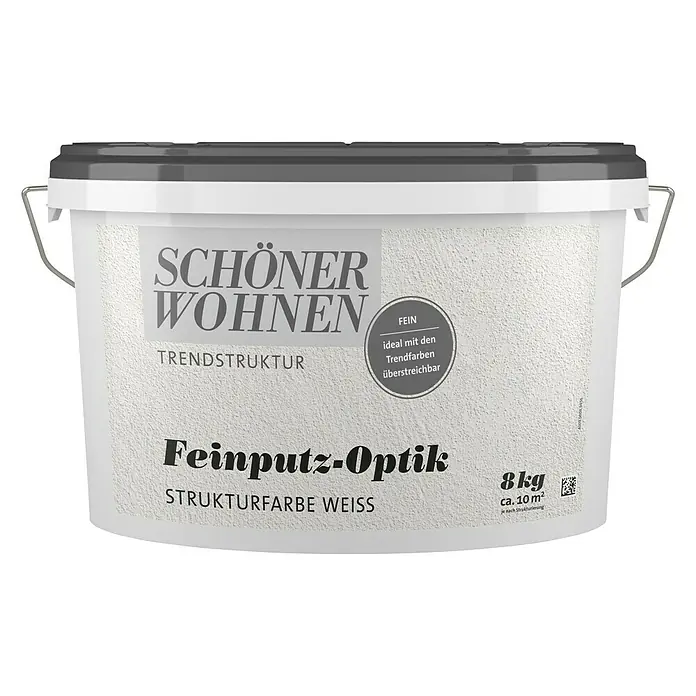 SCHÖNER WOHNEN-Farbe Trendstruktur Strukturfarbe Trendstruktur - Feinputz-Optik, Weiß, 8 kg, Korngröße: Ca. 1 mm - Vorderansicht