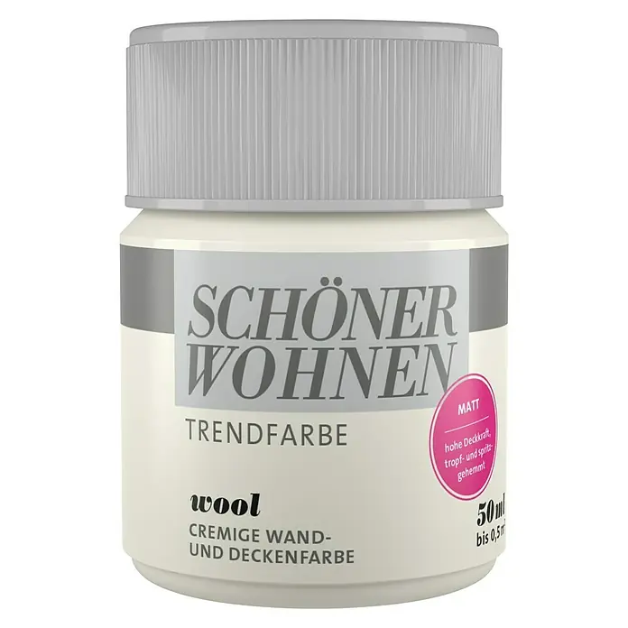 SCHÖNER WOHNEN-Farbe Wandfarbe Trendfarbe Tester - Wool, 50 ml, Matt - Vorderansicht