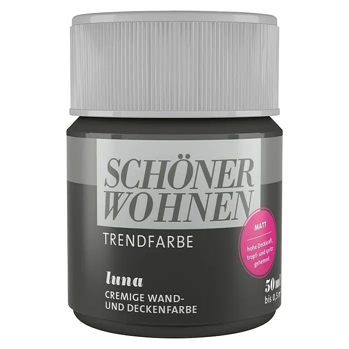 SCHÖNER WOHNEN-Farbe Wandfarbe Trendfarbe Tester - Luna, 50 ml, Matt - Vorderansicht
