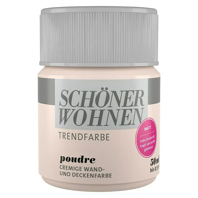 SCHÖNER WOHNEN-Farbe Wandfarbe Trendfarbe Tester - Poudre, 50 ml, Matt - Vorderansicht
