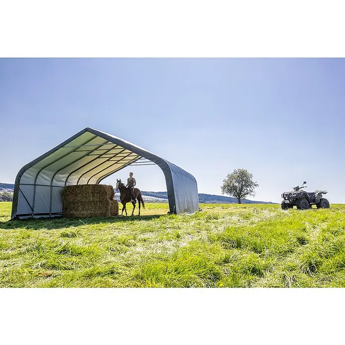 ShelterLogic Weidezelt - 730 x 680 x 380 cm, Stahl - Anwendungsbeispiel
