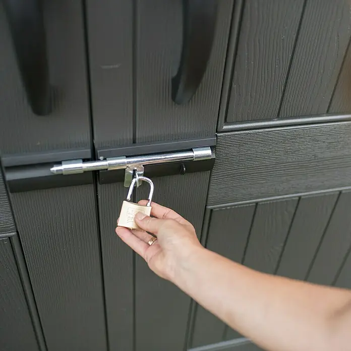 Lifetime Gerätehaus Stella - 213 cm, 228 cm, Kunststoff, Dunkelgrau - Detailaufnahme