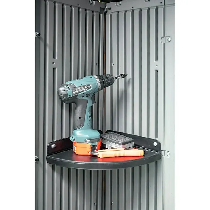 Lifetime Gerätehaus Stella - 213 cm, 228 cm, Kunststoff, Dunkelgrau - Anwendungsbeispiel