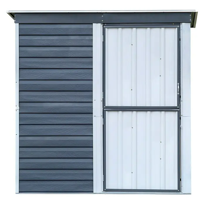 Spacemaker Gerätehaus 6x4 - 203 cm, 116 cm, Stahl, Charcoalgrau, Creme - Vorderansicht