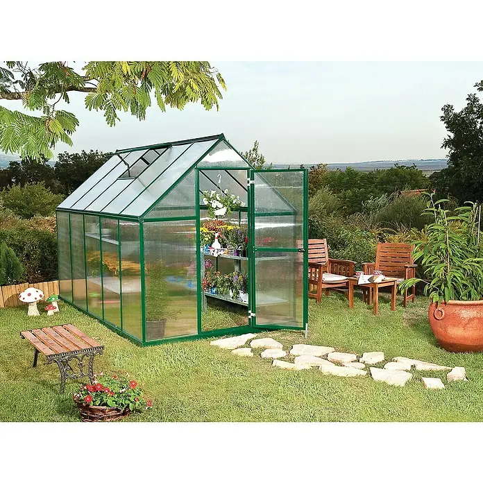 Palram – Canopia Gewächshaus Mythos 6 x 10 - 306 x 185 cm, Grün/Transparent - Stimmungsaufnahme