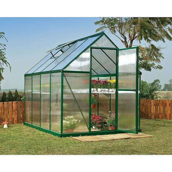 Palram – Canopia Gewächshaus Mythos 6x8 - 247 x 185 x 208 cm, Grün/Transparent - Stimmungsaufnahme