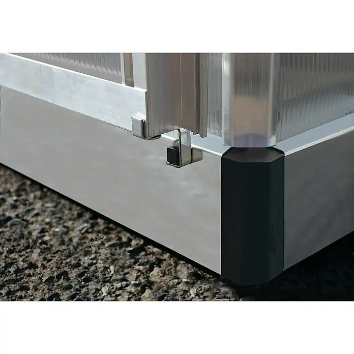 Palram – Canopia Gewächshaus Mythos 6x4 - 126 x 185 x 208 cm, Silber/Transparent - Detailaufnahme
