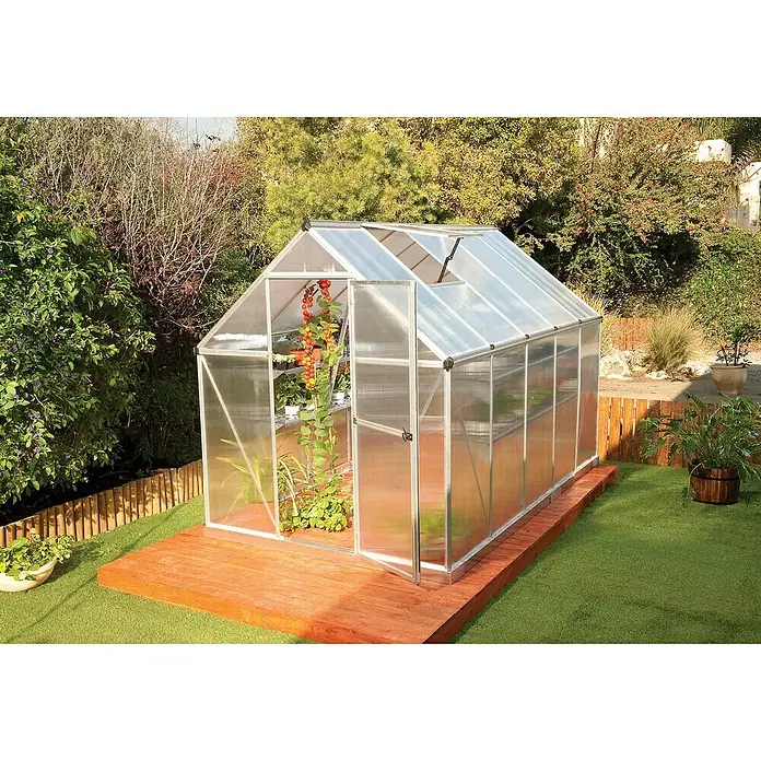 Palram – Canopia Gewächshaus Mythos - 306 x 185 x 208 cm, Polycarbonat, Silber - Stimmungsaufnahme