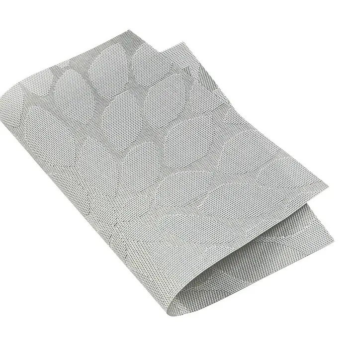 Vénilia Tisch-Set Gewebt - Silber, L x B: 45 x 30 cm, Kunststoff - Diagonale Ansicht