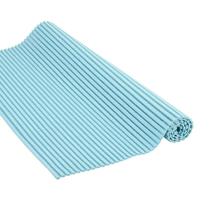 Vénilia Bodenmatte Venisoft - L x B: 200 x 65 cm, Blau, Uni-Farben - Diagonale Ansicht