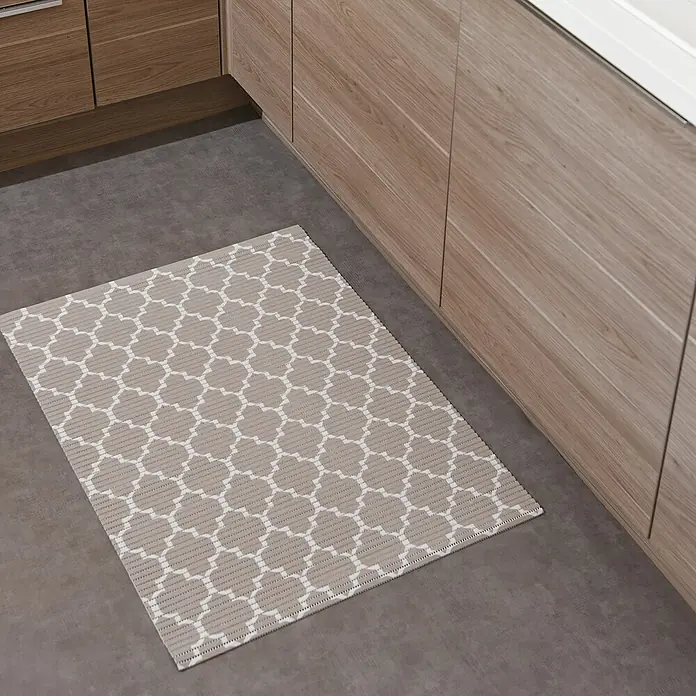 Vénilia Bodenmatte Venisoft - L x B: 200 x 65 cm, Taupe/Weiß, Cross - Anwendungsbeispiel