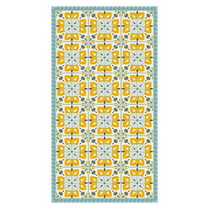 Vénilia Vinylteppich Venisol - Vintage, Blau/Grün, 120 x 65 cm - Ansicht von oben