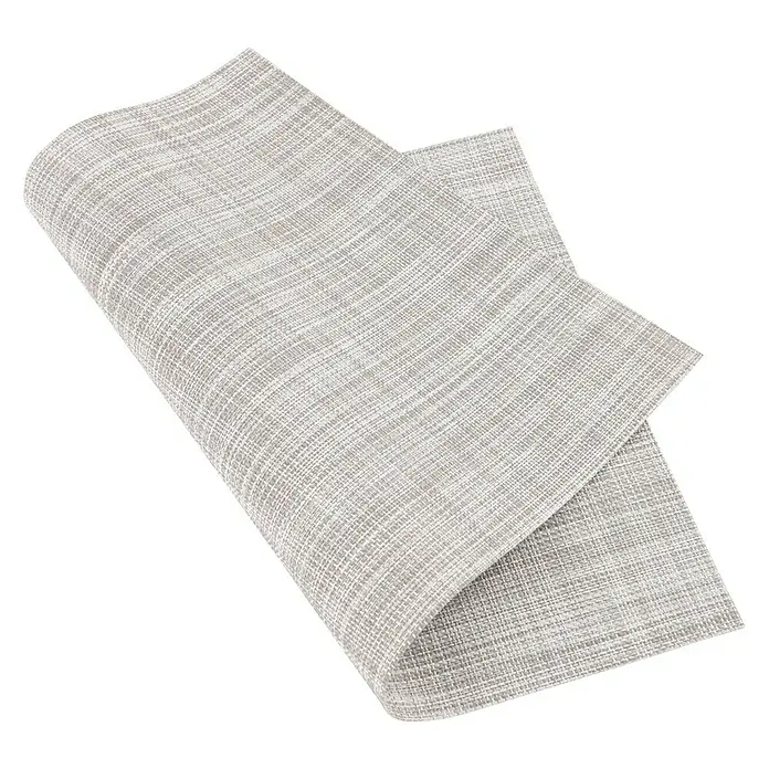 Vénilia Tisch-Set Gewebt - Grau, L x B: 45 x 30 cm, Kunststoff - Diagonale Ansicht