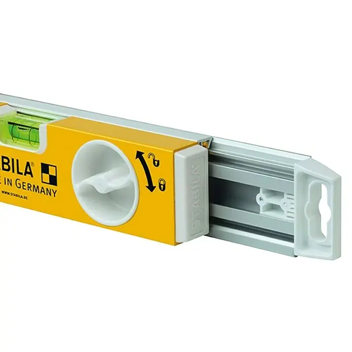 Stabila Wasserwaage 80 T - Verstellbar: 63 cm - 105 cm, Anzahl Libellen: 2 Stk. - Detailaufnahme