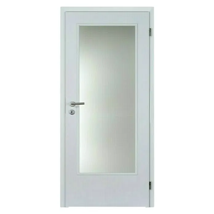 Doornite Sobna vrata sa staklom - D x Š x V: 39 x 750 x 2.000 mm, DIN desno, Bijele boje - Pogled sprijeda
