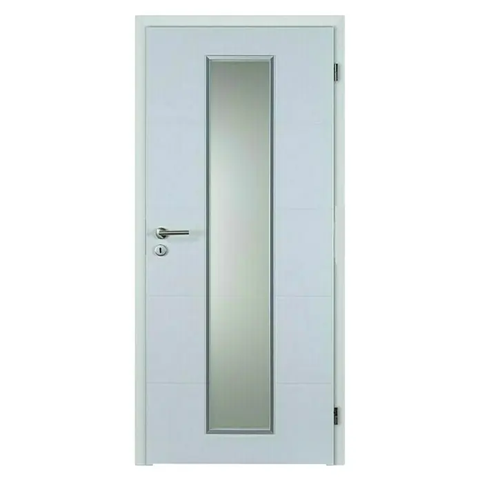 Doornite Sobna vrata sa staklom Quadro - D x Š x V: 39 x 848 x 2.000 mm, DIN desno, Bijele boje - Pogled sprijeda