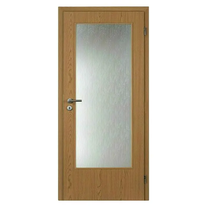 Doornite Sobna vrata sa staklom - D x Š x V: 39 x 850 x 2.000 mm, DIN desno, Hrast - Pogled sprijeda