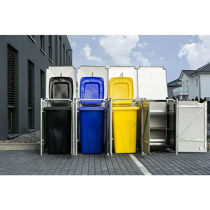 Hide Mülltonnenbox - 63,4 x 241,6 x 115,2 cm, Schwarz - Stimmungsaufnahme