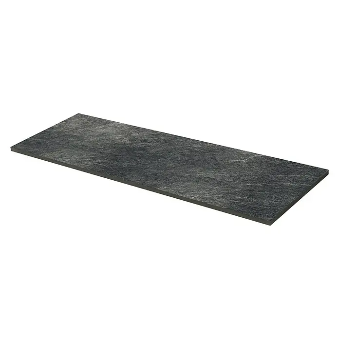 Terrassenfliese Cera 2.0 - 40 x 120 x 2 cm, Museo Ardesia Nero, Matt - Diagonale Ansicht