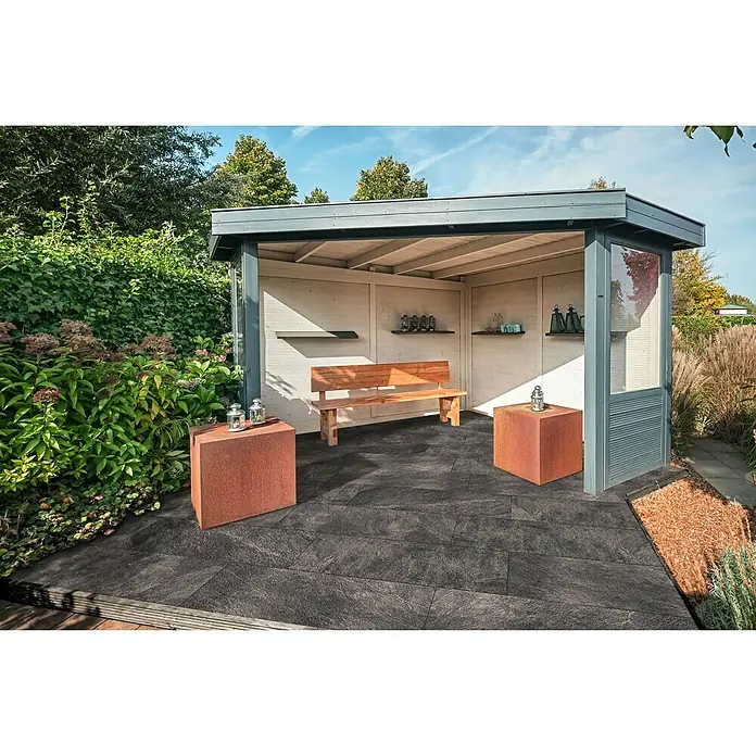 Terrassenfliese Cera 2.0 - 40 x 120 x 2 cm, Museo Ardesia Nero, Matt - Stimmungsaufnahme