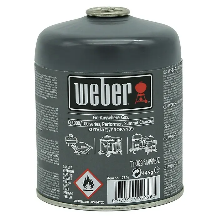 Weber Gaskartusche - 445 g, Butan/Propan - Vorderansicht