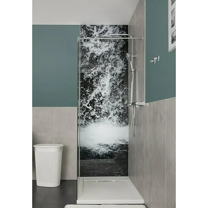 Camargue Vario Tuš stijena XXL - 117 x 200 cm, Premazano, Debljina: 6 mm - Živopisni prikaz