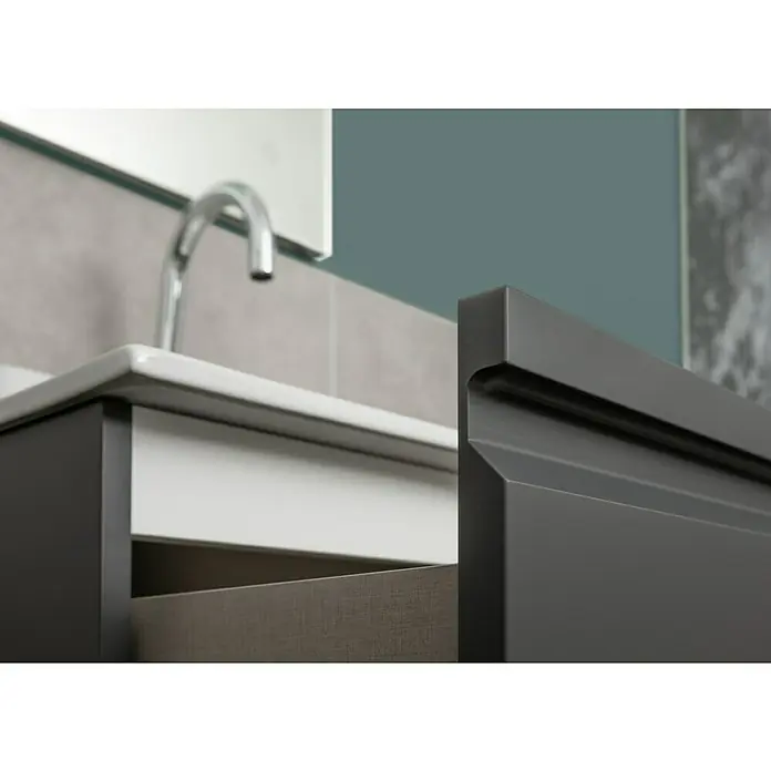 Riva Pull Waschtischunterschrank - 60 x 54,4 x 59,5 cm, Anthrazit, Matt - Stimmungsaufnahme