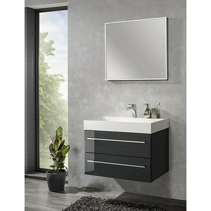Camargue LED-Lichtspiegel Frame - Mit eckigen Kanten, 80 x 68 cm, Berührungssensor - Stimmungsaufnahme