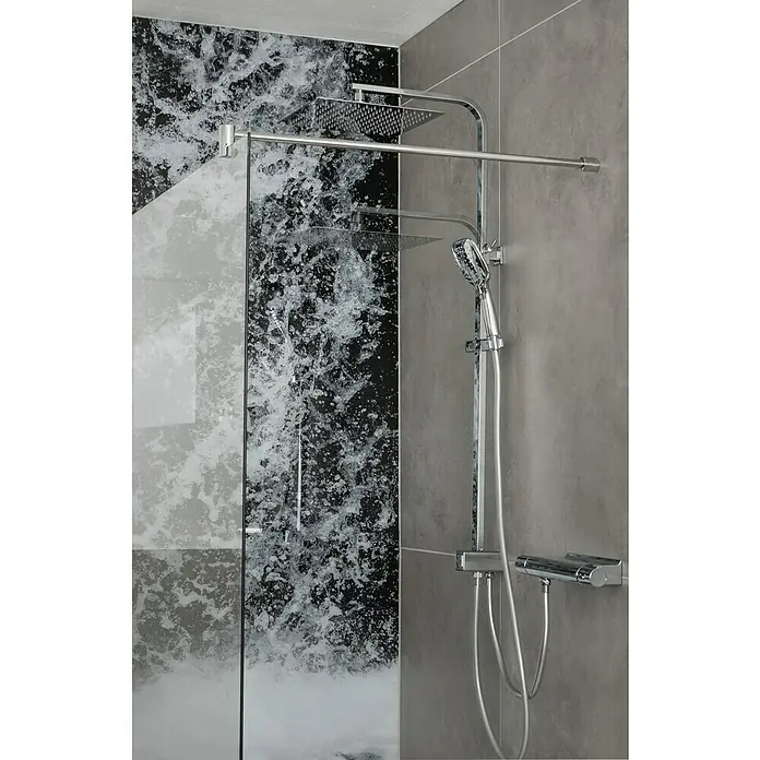 Camargue Sustav tuš garniture Manhattan - Razmak provrta: 70 cm, Broj vrsta mlaza: 3 Kom., Krom - Živopisni prikaz