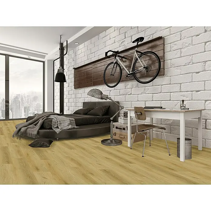 Podna vinilna obloga Rigid Oregon - 1.220 x 229 x 4 mm, Rustikalni pod - Živopisni prikaz