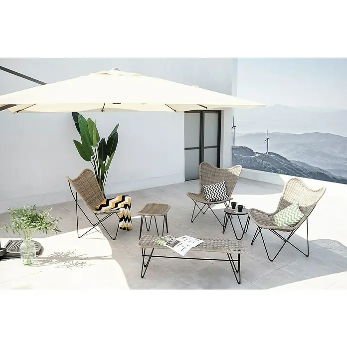 Banco de jardín Jade - An x Pr x Al: 126 x 36 x 41 cm, Bicolor - Foto ambiente