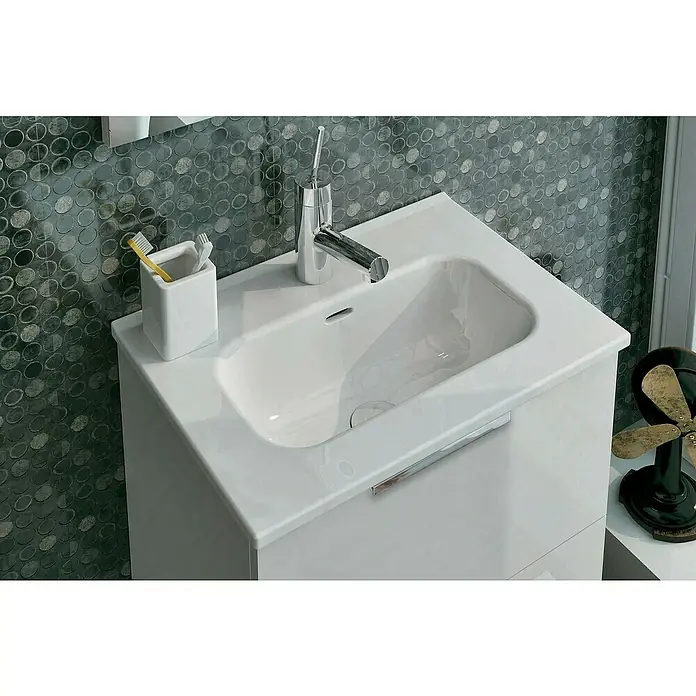 Badmöbel-Set Street Plus - 51,5 cm, 2 -tlg., Weiß, Hochglanz - Detailaufnahme