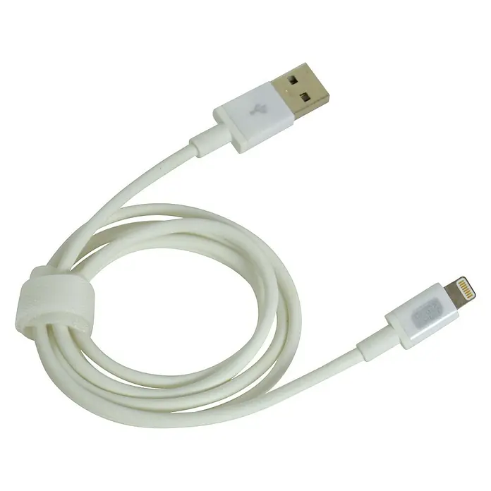 Carpoint Autolader Kabel USB>Mfi 8-Pins - 1 m, Wit - Top-down weergave