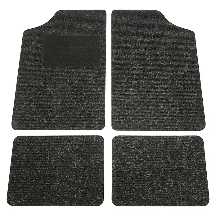 Carpoint Set automatten Universeel Zwart - Materiaal: Textiel, Kleur: Zwart, Inhoud: 4-delig - Top-down weergave