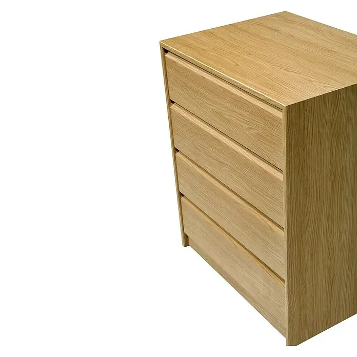 Cajonera montada - L x An x Al: 45 x 50 x 72 cm, Roble, Número de cajones: 4 ud. - Primer plano