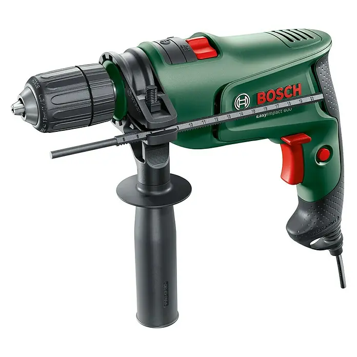 Bosch Taladro percutor EasyImpact 600 - 600 W, Número de revoluciones de marcha en vacío: 0 r.p.m. - 3.000 r.p.m. - Vista angular