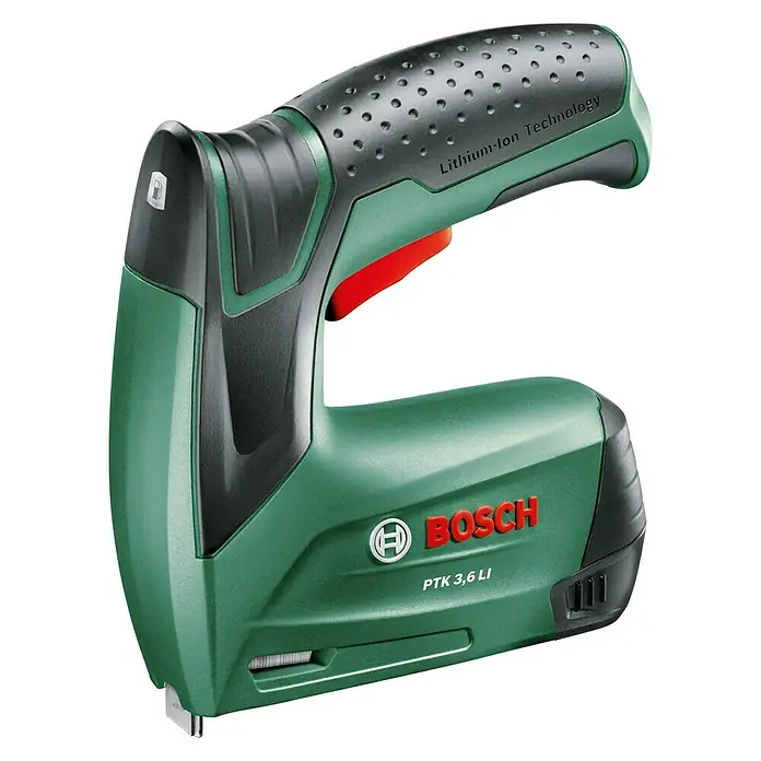 Bosch Akku-Tacker PTK 3,6 LI - 3,6 V, 1 Akku, 1,5 Ah, Klammertiefe: 4 - 10 mm - Diagonale Ansicht