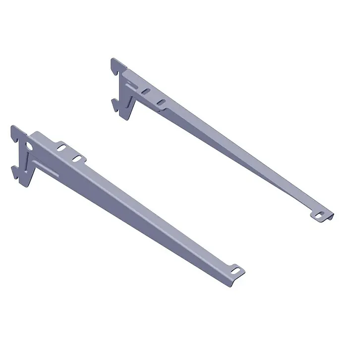 Element System Winkelträger - Länge: 38 cm, Weiß/Aluminium, Belastbarkeit: 55 kg, 1 Paar - Diagonale Ansicht